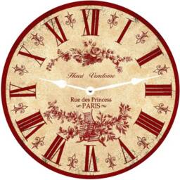 Red French Toile Clock - thumbnail 3