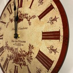 Red French Toile Clock - thumbnail 4