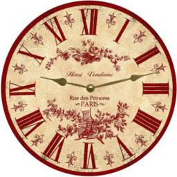 Red French Toile Clock - thumbnail 2