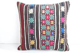 Large Kilim Pillow, 20x20'', Big Pillow, 50x50cm, Large Decorative Pillow, Large Throw Pillow , Large Cover, Striped Big Pillows - thumbnail 1