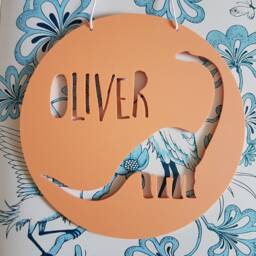 Dinosaur Personalised Wooden Wall-Door Hanging-Nursery Decor-Plaque-Kids Door Sign-Custom Name-Kids Gift-Baby Gift-Lasercut-Personalized - thumbnail 2