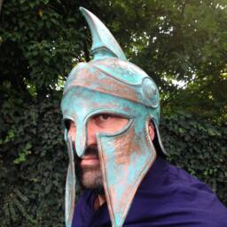 Spartan Helmet Replica Greek Armor, Movie Prop, Cosplay Mask - thumbnail 3