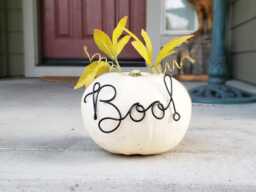 Boo Wire Word Pumpkin Decor Sign Front Porch Halloween Fall Autumn Curb Appeal Gift Metal Bespoke Industrial Personalized Custom Reusable - thumbnail 1