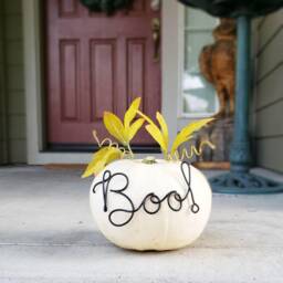 Boo Wire Word Pumpkin Decor Sign Front Porch Halloween Fall Autumn Curb Appeal Gift Metal Bespoke Industrial Personalized Custom Reusable - thumbnail 2