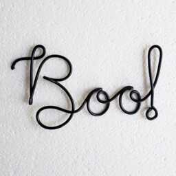Boo Wire Word Pumpkin Decor Sign Front Porch Halloween Fall Autumn Curb Appeal Gift Metal Bespoke Industrial Personalized Custom Reusable - thumbnail 3