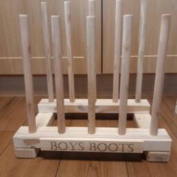 5 Pairs Personalised Engraved Wellington Boot Wooden Stand Storage Wellies Rack Welly Shoes Hall Porch Furniture Organiser - thumbnail 2
