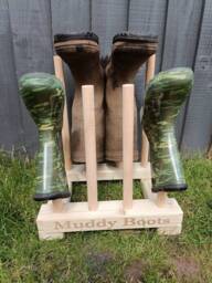 5 Pairs Personalised Engraved Wellington Boot Wooden Stand Storage Wellies Rack Welly Shoes Hall Porch Furniture Organiser