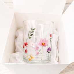Floral Glass Tealight Holder - thumbnail 2