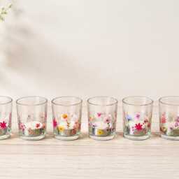 Floral Glass Tealight Holder - thumbnail 3