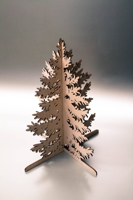Laser Cut Wooden Christmas Tree, Baltic Birch, Mini Tree - image 1