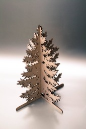 Laser Cut Wooden Christmas Tree, Baltic Birch, Mini Tree - thumbnail 1