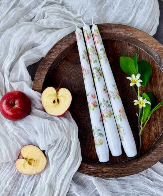 Apple Tall Taper Candles, Fruit Dinner Candles, Harvest Autumn Fall Summer Party Decor, Gift For Her, Teacher Gifts, Rustic County Kitchen Decor - image 1