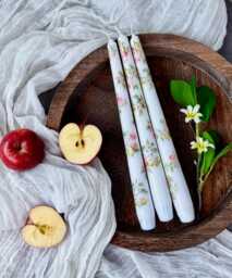 Apple Tall Taper Candles, Fruit Dinner Candles, Harvest Autumn Fall Summer Party Decor, Gift For Her, Teacher Gifts, Rustic County Kitchen Decor - thumbnail 1