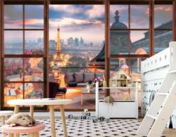 Paris View Wallpaper 3D Wall Sticker Decor Peel & Stick Mural Self Adhesive Exclusive Design