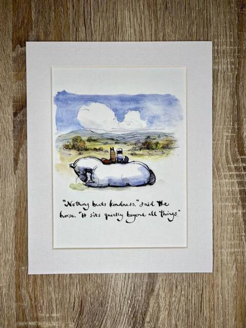 Charlie Mackesy Mounted Print - The Boy, Mole, Fox & Horse Book Page Art - image 1