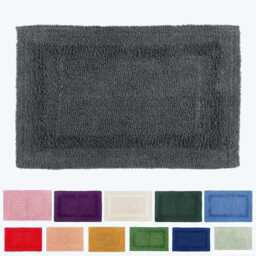 Luxury Reversible 100% Cotton Bath Mat - Super Absorbent, Soft, 50x80cm, Hand-Tufted, Eco-Friendly, 12 Colours, Machine Washable - thumbnail 1