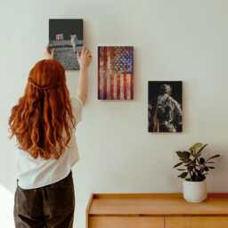 3 Piece Canvas Set - American National Symbols Usa Flag, Red Wall Art, Space & Astrology Decor