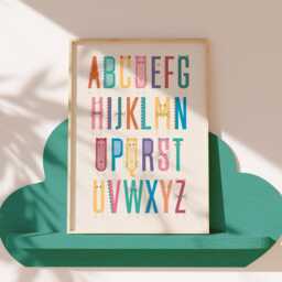 The Alphabet, Educational Wall Art, Fun Colourful Kids Decor, Children's Learning, Playroom Poster, Rainbow Print, Art - thumbnail 3