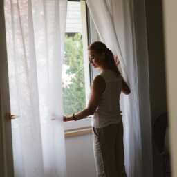 White Linen Tie Top Curtain Panel, Boho Sheer Muslin Drape - thumbnail 3
