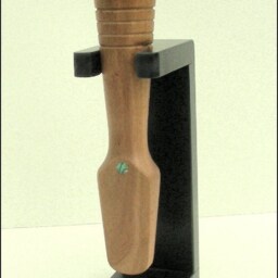Built-To-Order, Hat Making Tool Pusher Downer Runner Black Walnut Wood Abalone Shell Inlay Hand Lathe Turned Item - thumbnail 3