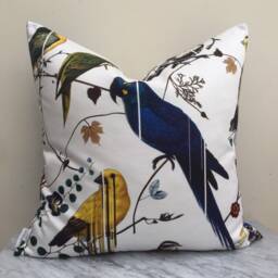 Christian Lacroix Birds Sinfonia Cushion Pillow Perce Neige - White Color Way, Reverse Designers Gild Taru Cobalt - thumbnail 2