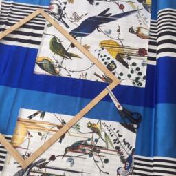 Christian Lacroix Birds Sinfonia Cushion Pillow Perce Neige - White Color Way, Reverse Designers Gild Taru Cobalt - thumbnail 1