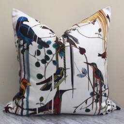 Christian Lacroix Birds Sinfonia Cushion Pillow Perce Neige - White Color Way, Reverse Designers Gild Taru Cobalt - thumbnail 3
