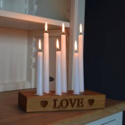 Personalised Engraved Oak Candle Stick Holder Perfect For Weddings, Housewarmings, & More Wooden Gift. New Home Decorative Gift - thumbnail 2