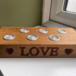 Personalised Engraved Oak Candle Stick Holder Perfect For Weddings, Housewarmings, & More Wooden Gift. New Home Decorative Gift - thumbnail 3