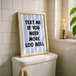 Text Me If You Need More Loo Roll - Bathroom Wall Art Maximalist Print Toilet Downstairs - thumbnail 3