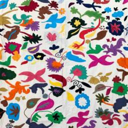 Hand Embroidered Suzani Tapestry Floral Boho Wall Decor - thumbnail 2