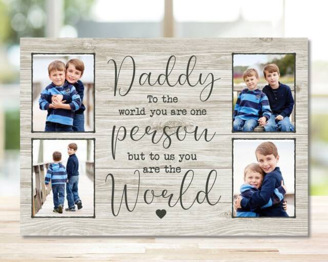 Gift For Dad Father's Day From The Kids, Daddy Children, Daughter Son, New Gift, Custom Photo Frame - image 1