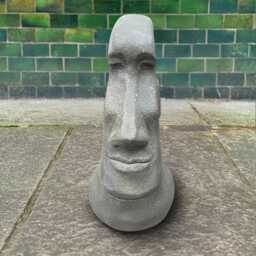 Concrete Moai Head Statue Island Face Sculpture Stone Tiki Decor Polynesian Garden Ornament Rapa Nui Cement Figure Handmade Figurine - thumbnail 1