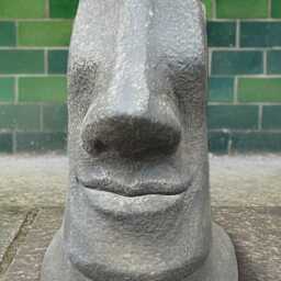 Concrete Moai Head Statue Island Face Sculpture Stone Tiki Decor Polynesian Garden Ornament Rapa Nui Cement Figure Handmade Figurine - thumbnail 4
