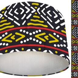 Boho Lampshade African Wax Print, Black & Yellow Light Shade - thumbnail 3
