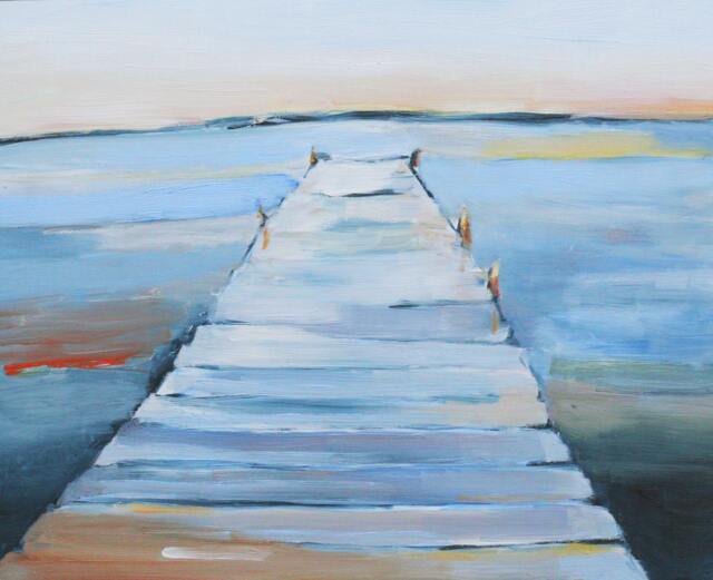 Wet Dock Archival Print Of Original Oil Painting Multiple Sizes - image 1