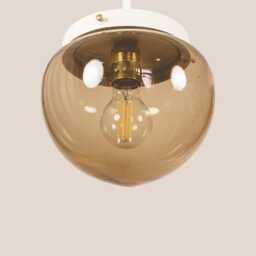 Kaja Vintage Pendant Light Mcm Hanging Handcrafted Glass Lamp Retro Ceiling Fixture Yugoslavia Gold Brass - thumbnail 3