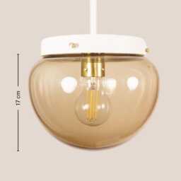 Kaja Vintage Pendant Light Mcm Hanging Handcrafted Glass Lamp Retro Ceiling Fixture Yugoslavia Gold Brass - thumbnail 4
