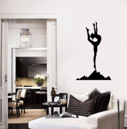 Yoga Woman Vinyl Wall Decal Girl Silhouette Meditation Room Stickers Mural - #2695Di - thumbnail 1