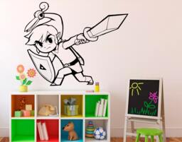 Princess Zelda Wall Vinyl Decal Legend Of Sticker Home Interior Bedroom Decor Kids Children Design 5(Zda - thumbnail 1
