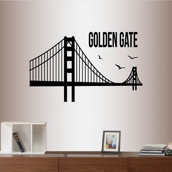 In-Style Decals Wall Vinyl Decal Home Decor Art Sticker San Francisco City Golden Gate Bridge Stylish Removable Mural Unique Design 130 - image 1
