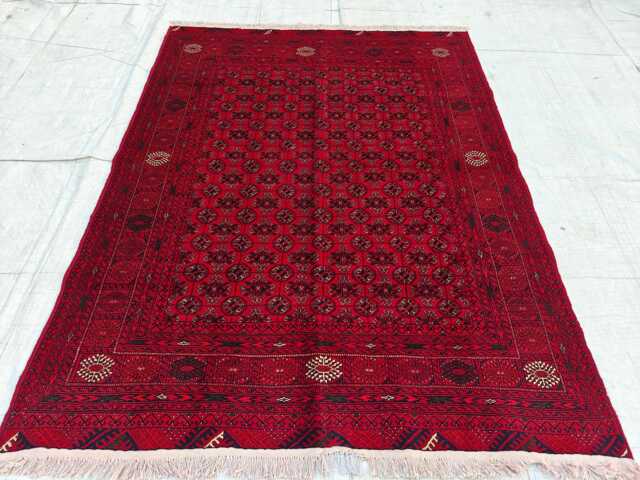 Handwoven Afghan Wool Rug 6.5x4.9 Ft Shiren Takab Tribal Carpet - image 1