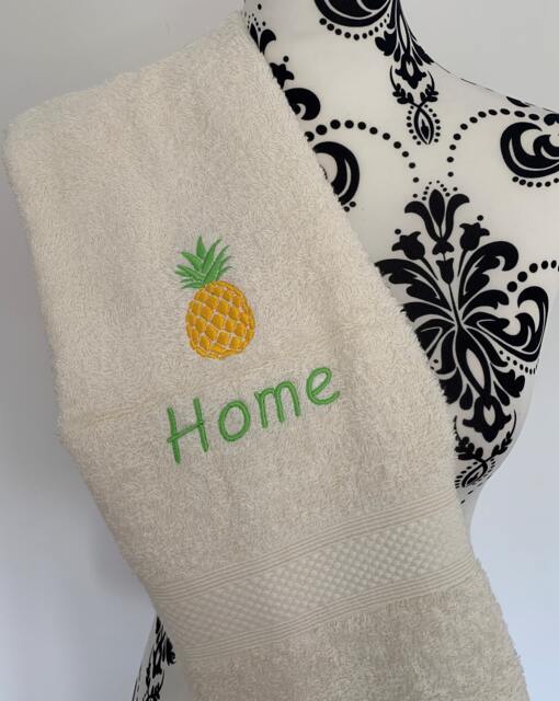 Pineapple Towel - Personalised Face Cloth/Hand Bath = Embroidered - image 1