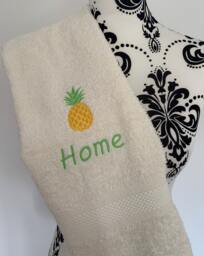 Pineapple Towel - Personalised Face Cloth/Hand Bath = Embroidered - thumbnail 1
