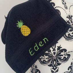 Pineapple Towel - Personalised Face Cloth/Hand Bath = Embroidered - thumbnail 3