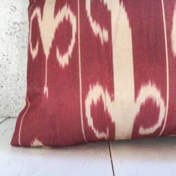 Silk Ikat Pillow Cover - 16x24, Handwoven Style Cushion - thumbnail 3
