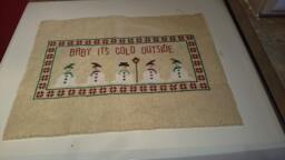 Christmas Themed Snowman Crosstich Image Size 14 5/8 In. By 7 1/8 - thumbnail 1