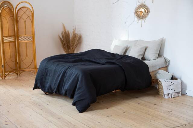 Linen Bedding Set in Natural Colors - Duvet Cover + 2 Pillowcases. Us King, Queen - image 1
