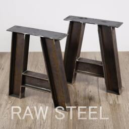 steel Coffee Table Legs, A-Shaped Bench Furniture Dining With Reclaimed Wood Top, Industrial Desk Set Of 2 - thumbnail 2