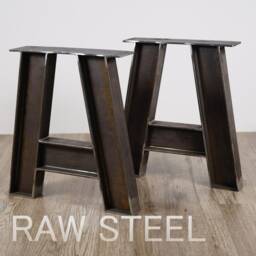 steel Coffee Table Legs, A-Shaped Bench Furniture Dining With Reclaimed Wood Top, Industrial Desk Set Of 2 - thumbnail 3